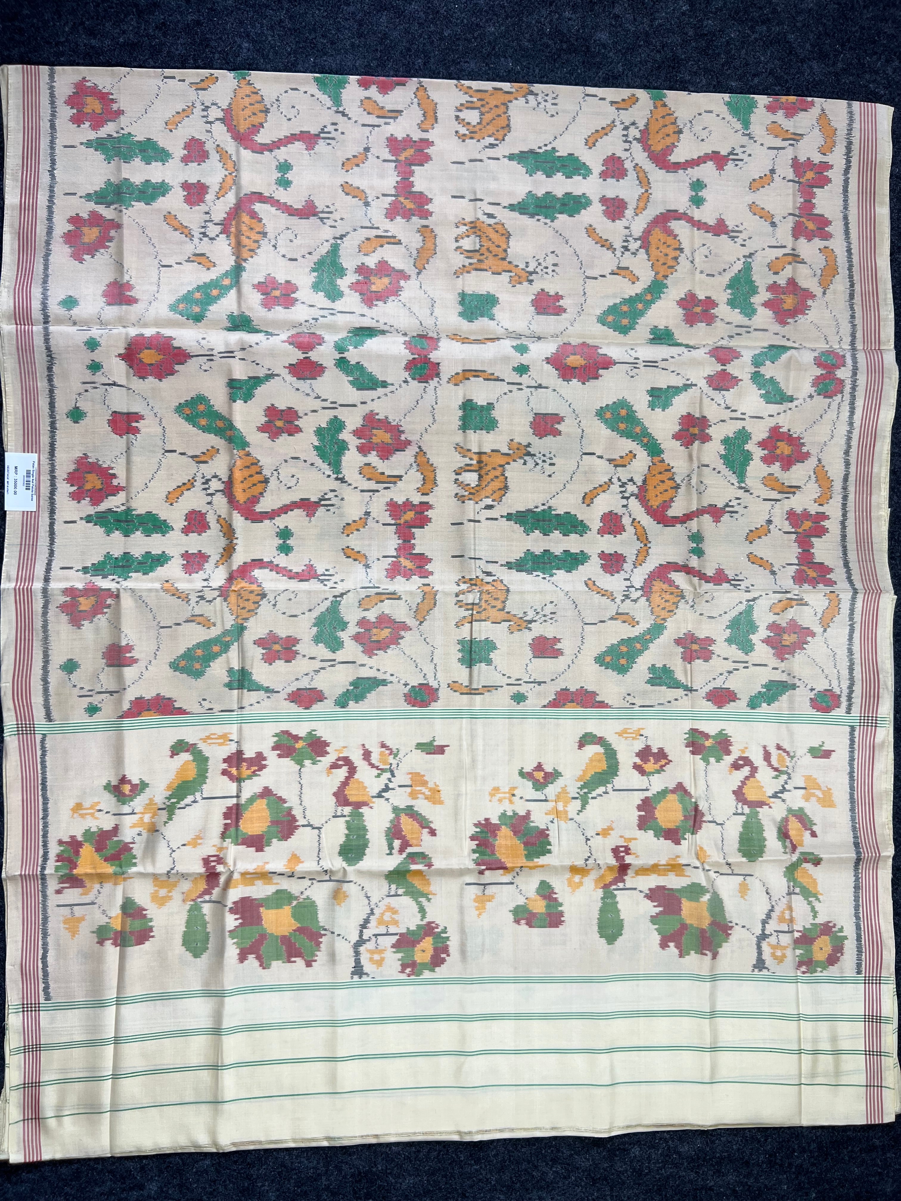 Peacock Design with Exclusive Pallu Handwoven Patola Silk Saree