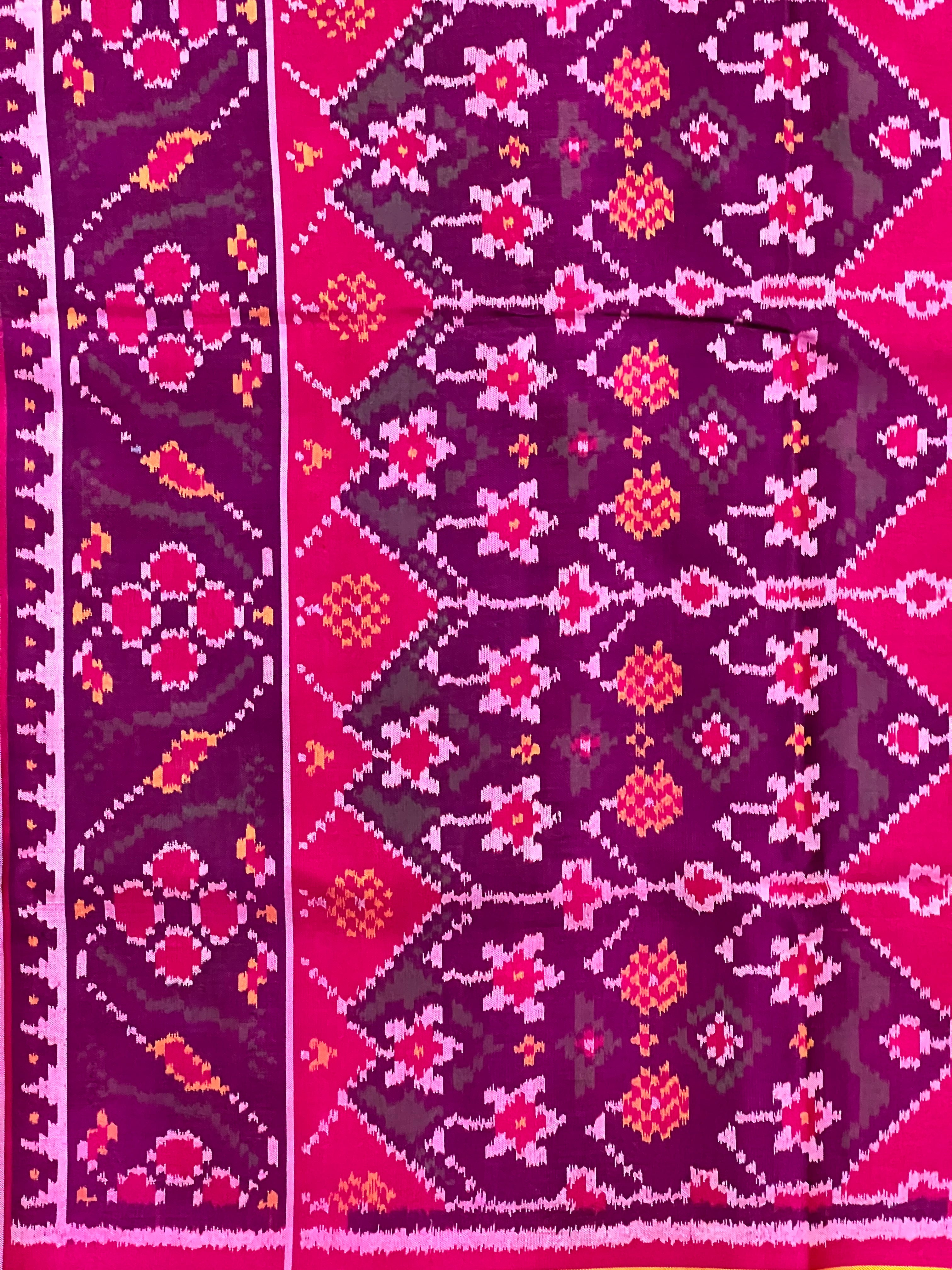 Navratna Traditional Design Handwoven Patola Silk Saree