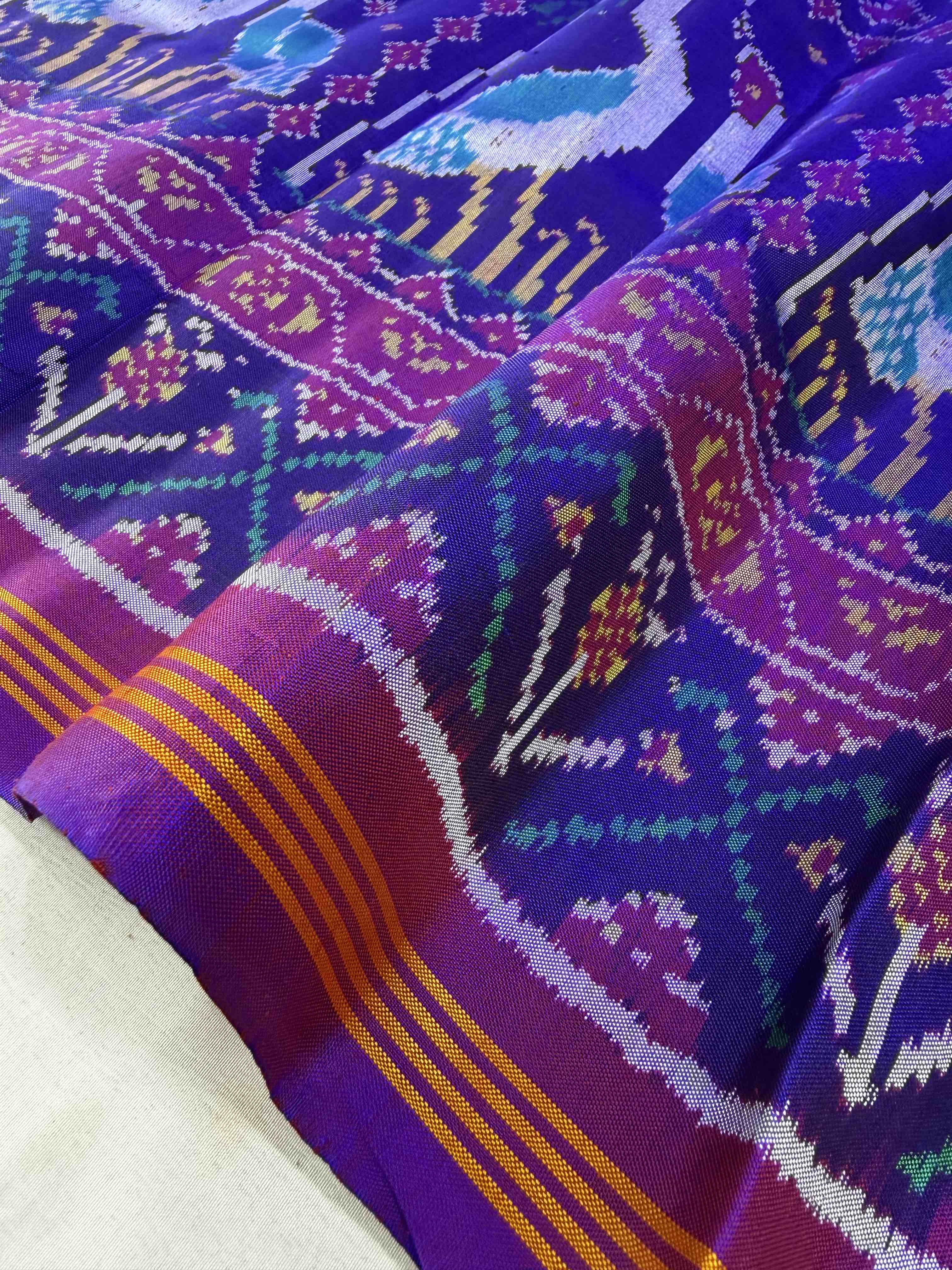 Big Motifs Design Handwoven Patola Silk Saree