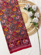 Multicolor Motif Design Handwoven Patola Silk Saree