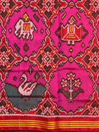 Pink Color Motif Design Handwoven Patola Silk Saree