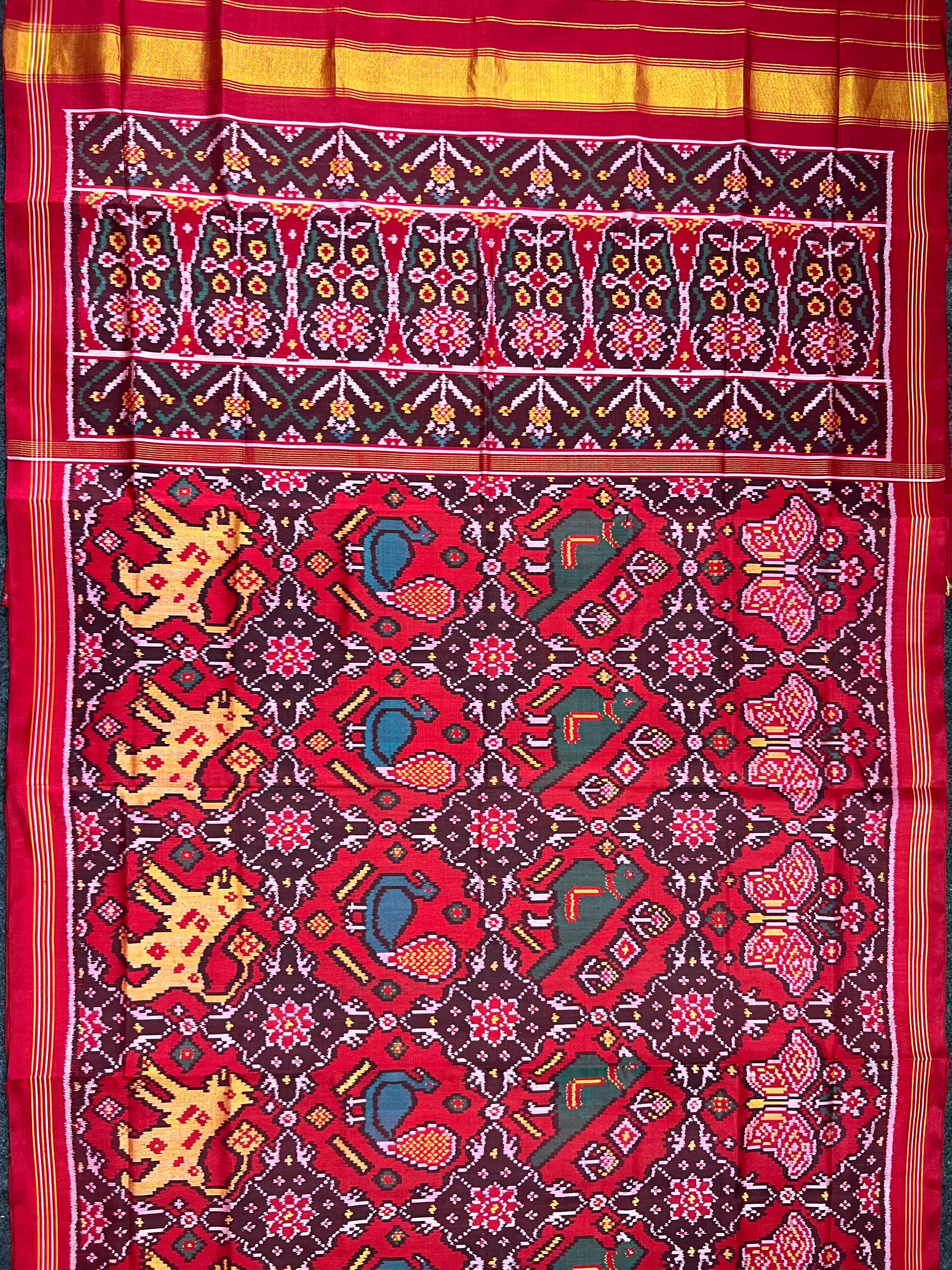 Big Motif Design Handwoven Patola Silk Saree