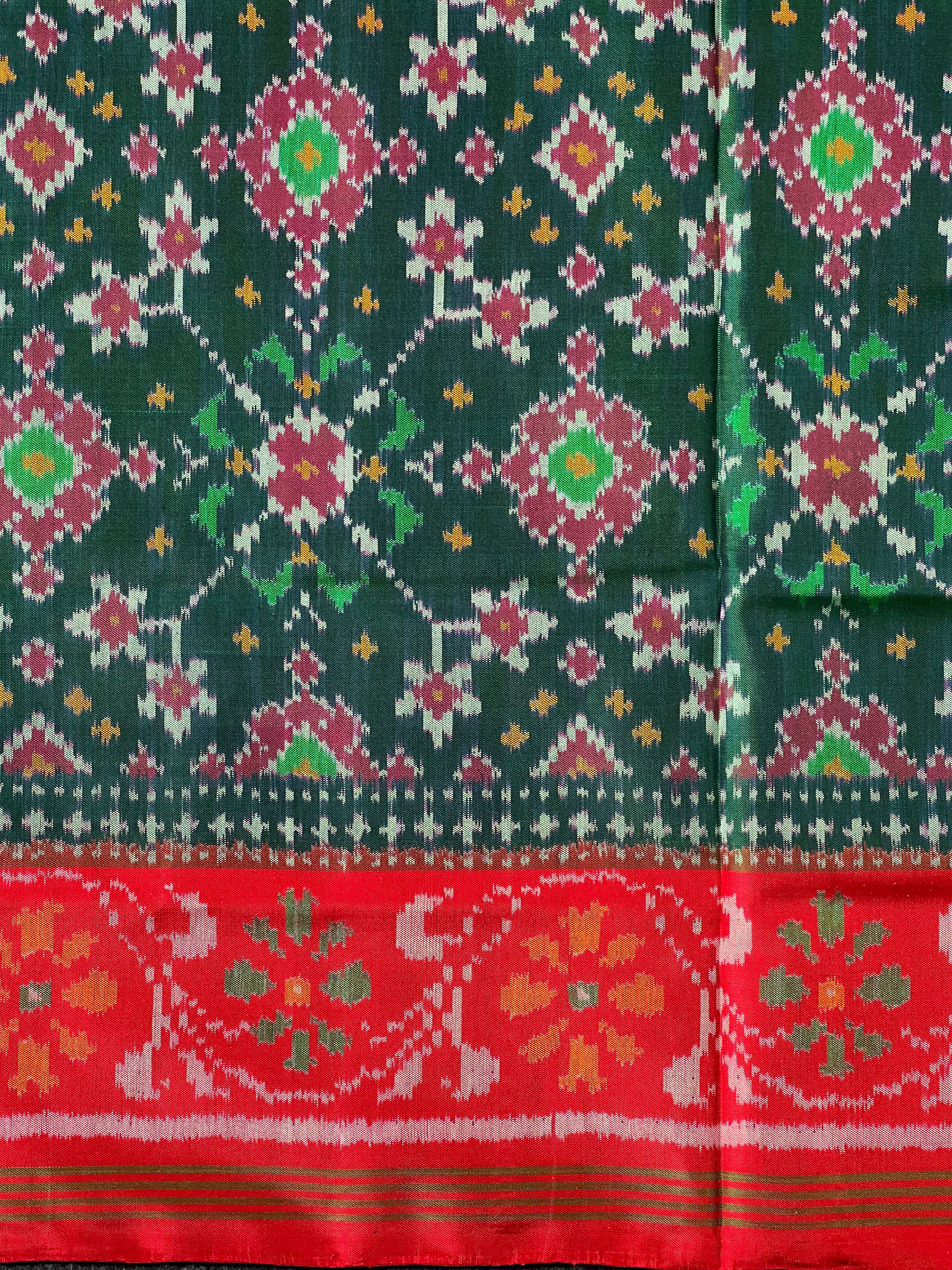 Navratna Traditional Design Handwoven Patola Silk Saree