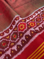 Plain Gala Border With Designer Blouse Handwoven Patola Silk Saree