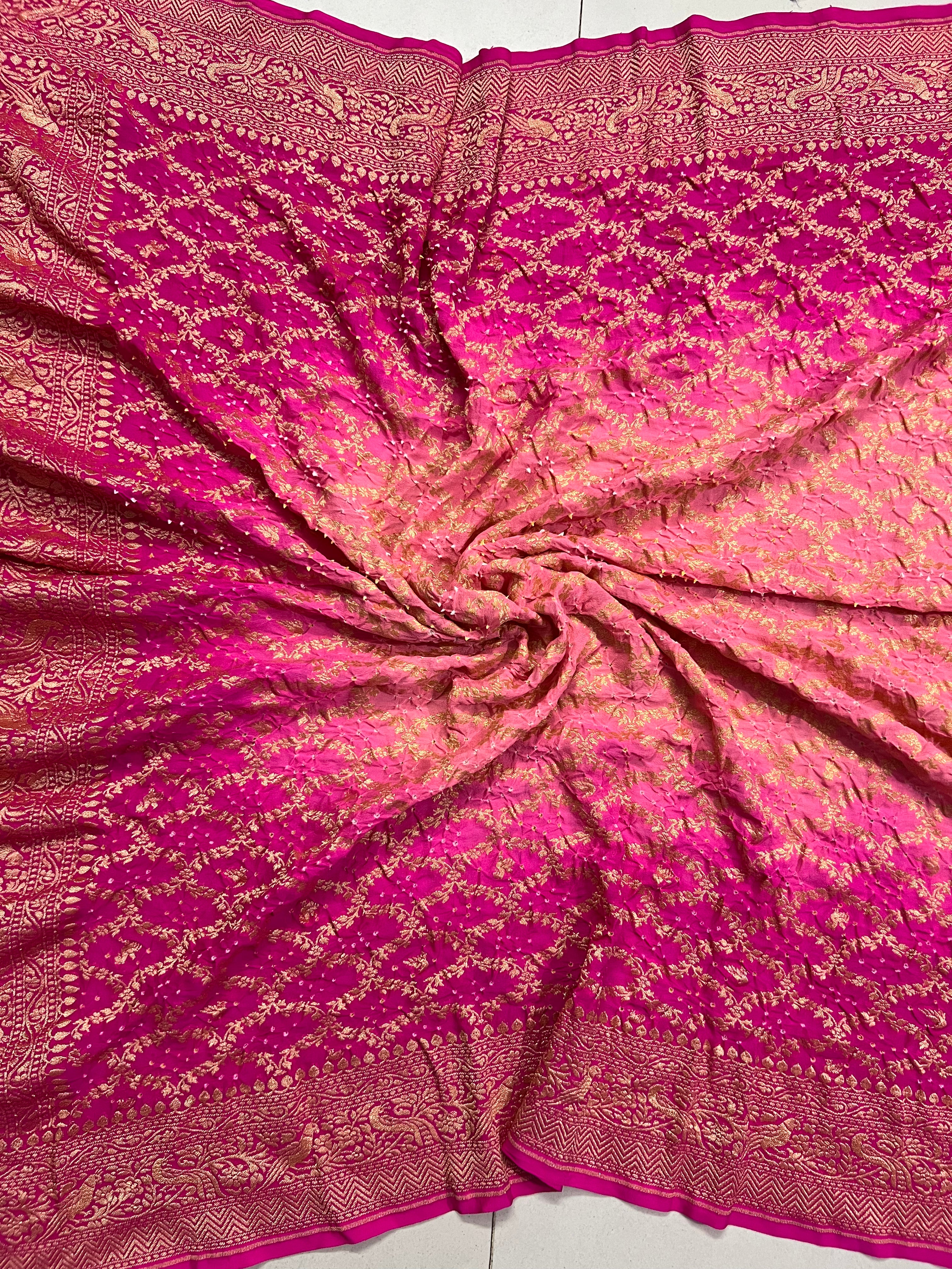 Georgette Bandhej Saree