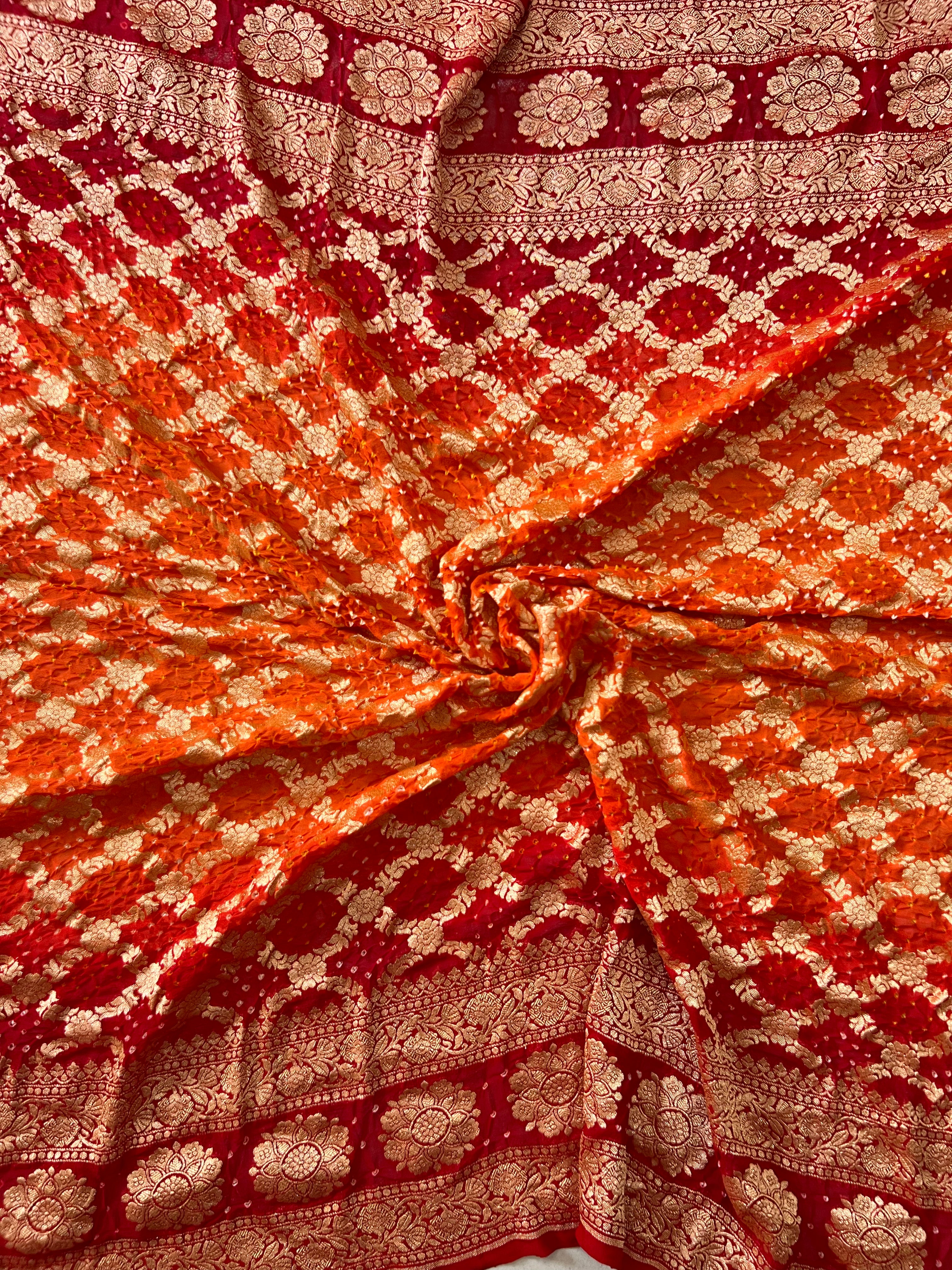 Georgette Bandhej Saree