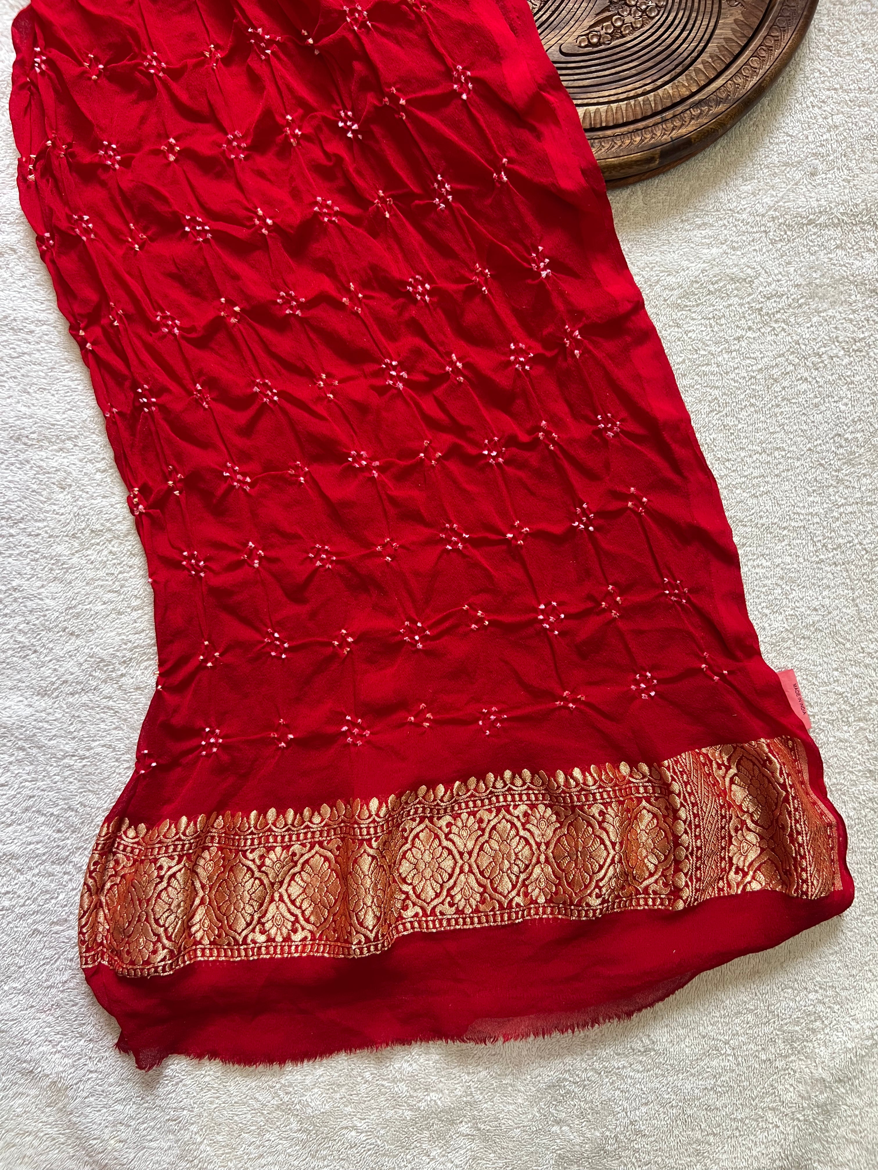 Georgette Bandhej Saree
