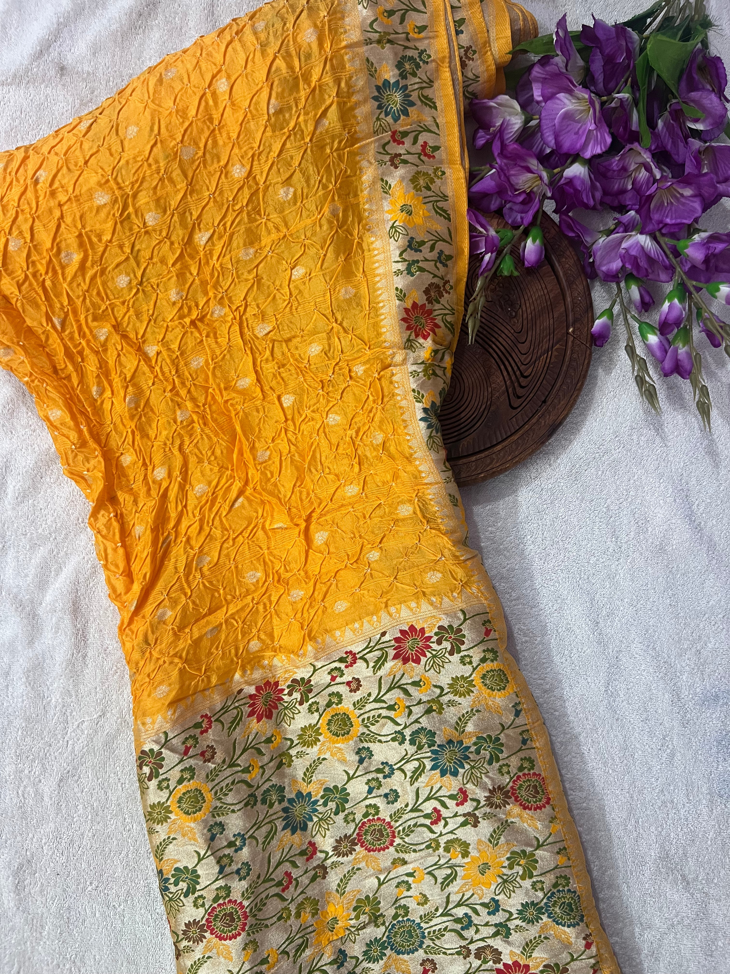 Tussar Bandhej Saree