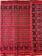Handwoven Patola Silk Saree Button Ful Red