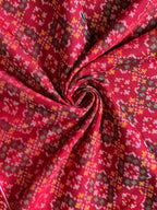 Handwoven Patola Silk Saree Button Ful Red