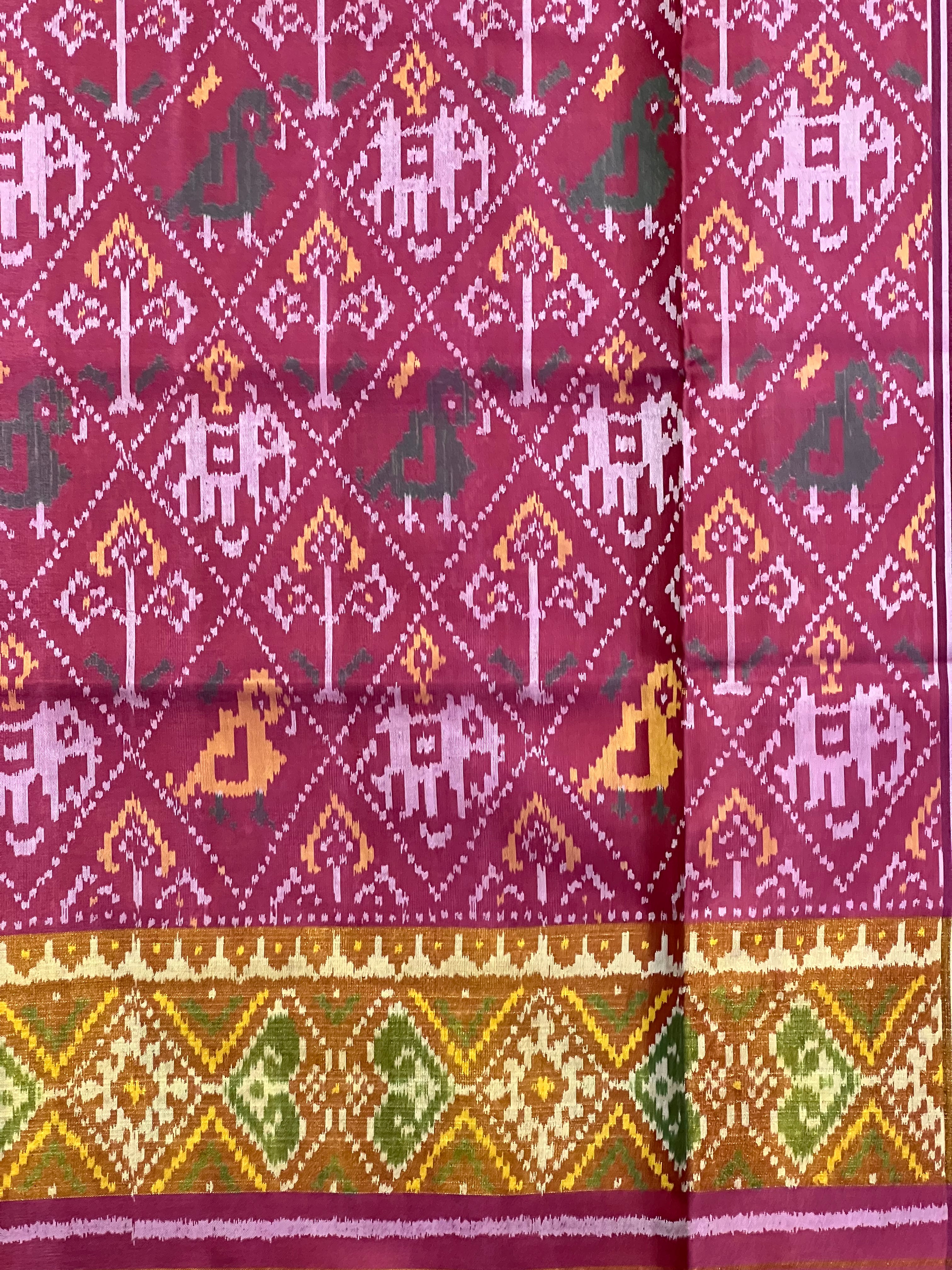 Handwoven Patola Silk Saree Narikunjan Secondary image