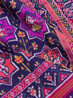 Twill Weaving Handwoven Patola Silk Saree Star Design