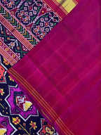 Twill Weaving Handwoven Patola Silk Saree Star Design