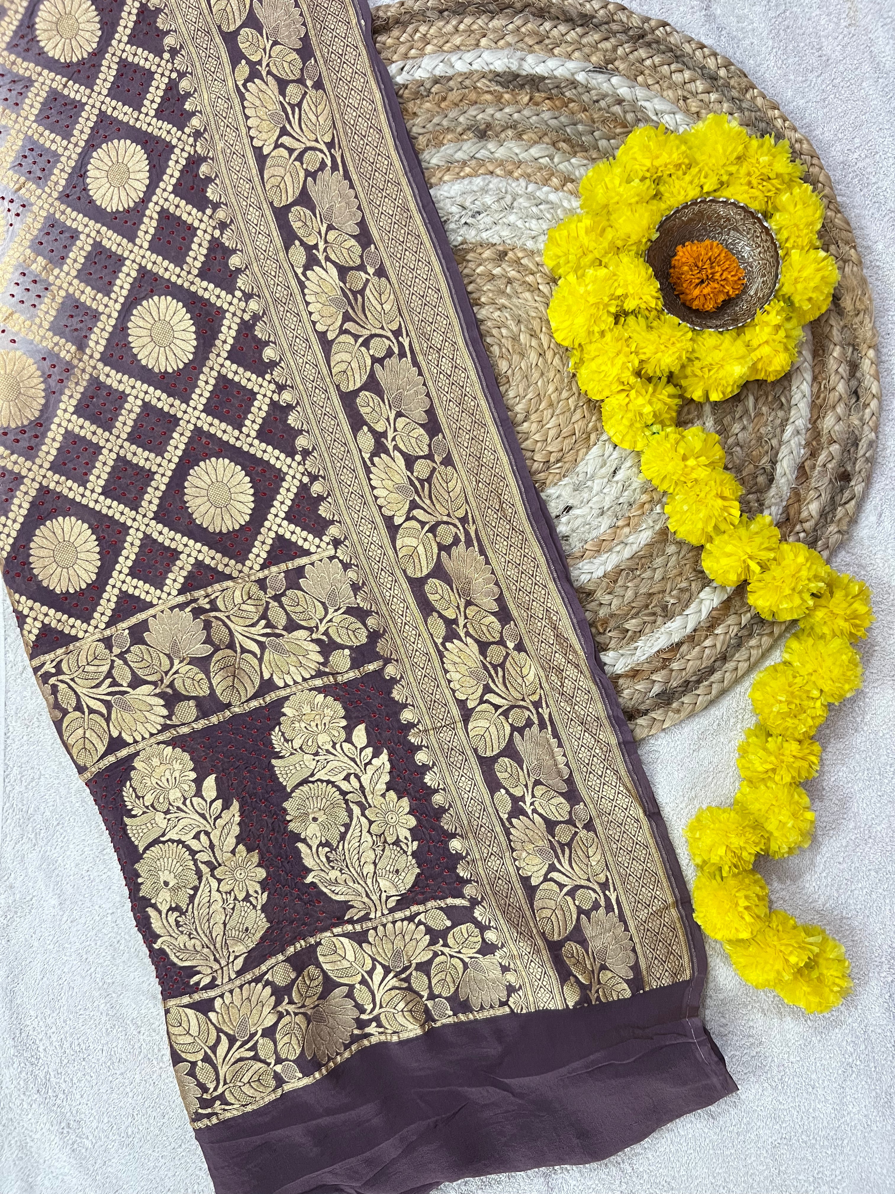 Georgette Bandhej Dupatta