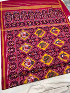 Handwoven Patola Silk Saree Star Design