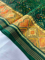 Green Navratna Traditional Design Handwoven Patola Silk Saree