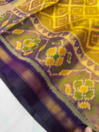 Mustard and Purple Tradition Design Handwoven Patola Silk Saree