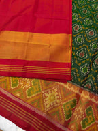 Handwoven Patola Silk Saree Traditional Red And Green Combination