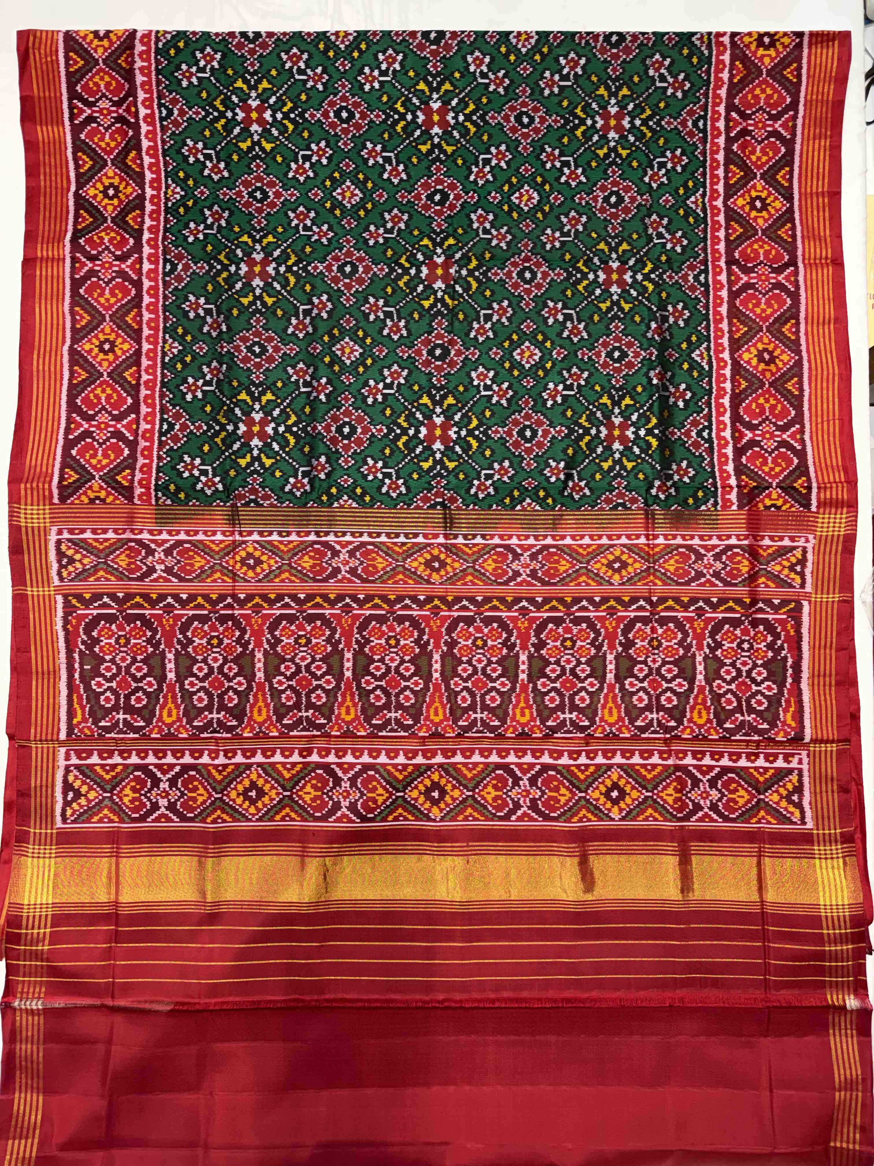 Handwoven Patola Silk Saree Traditional Navratna Secondary image