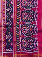 Handwoven Patola Silk Saree Twill Weaving  Star Motif
