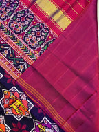 Handwoven Patola Silk Saree Twill Weaving  Star Motif