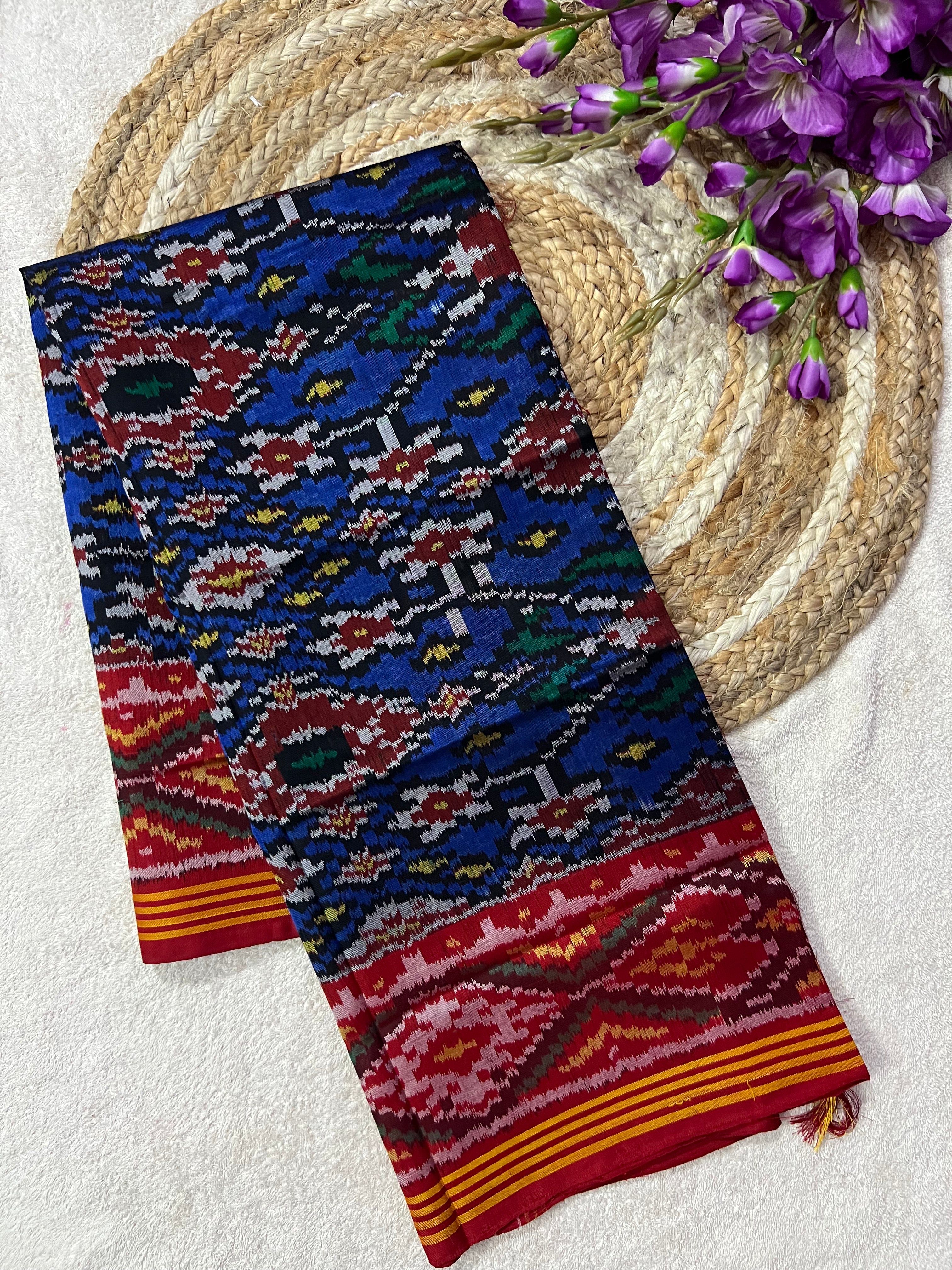 Blue Navratna Design Handwoven Patola Dupatta