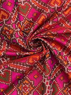 Handwoven Patola Silk Saree Manekchowk Pink And Blue