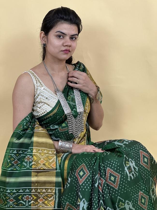 Traditional Green Patola saree
