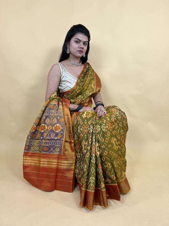 Exclusive Mahendi Designer Patola saree
